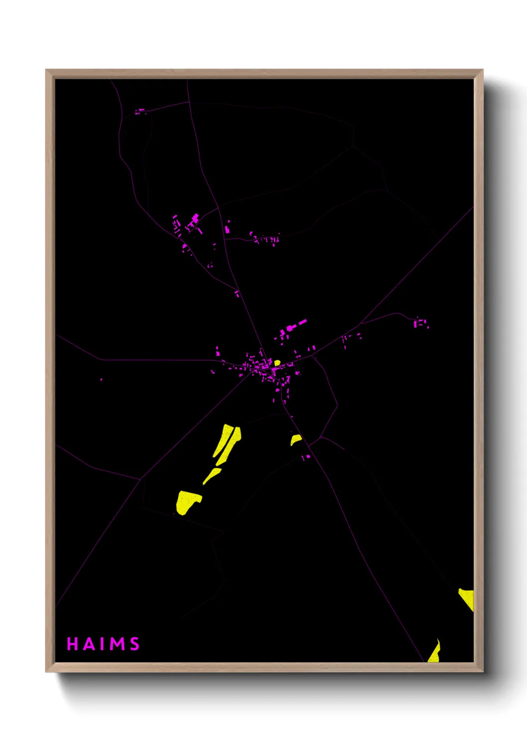 Une affiche de carte sur Haims