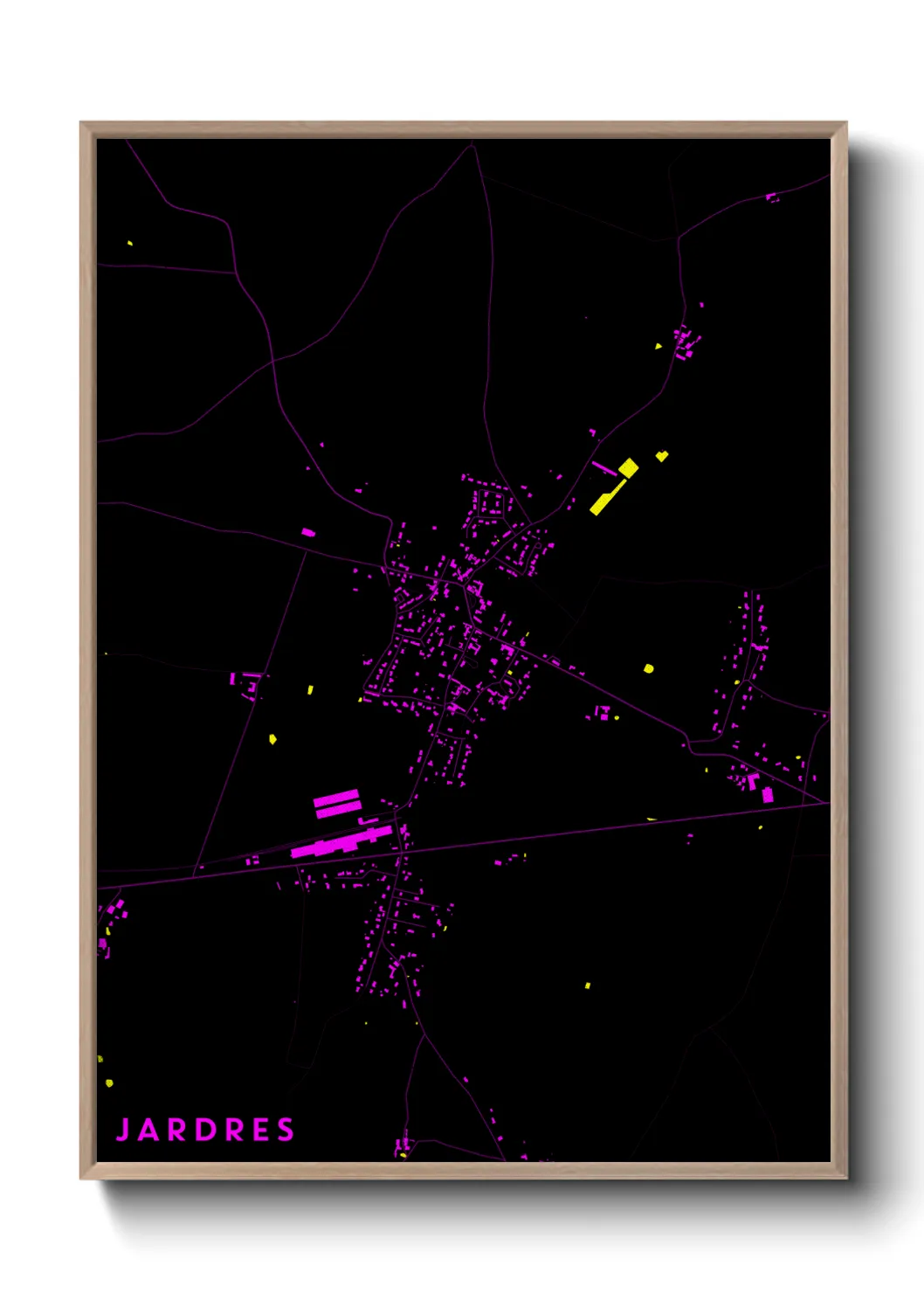 Une affiche de carte sur Jardres