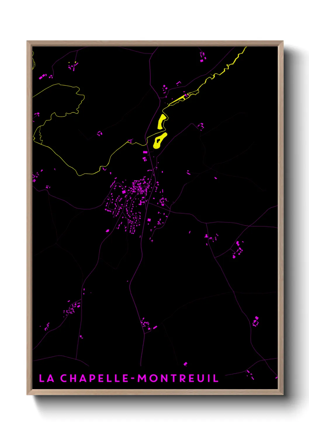 Une affiche de carte sur La Chapelle-Montreuil