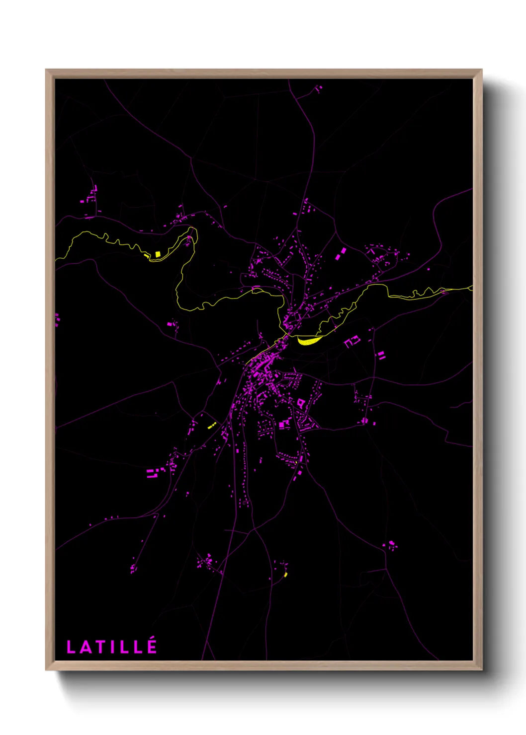 Une affiche de carte sur Latillé