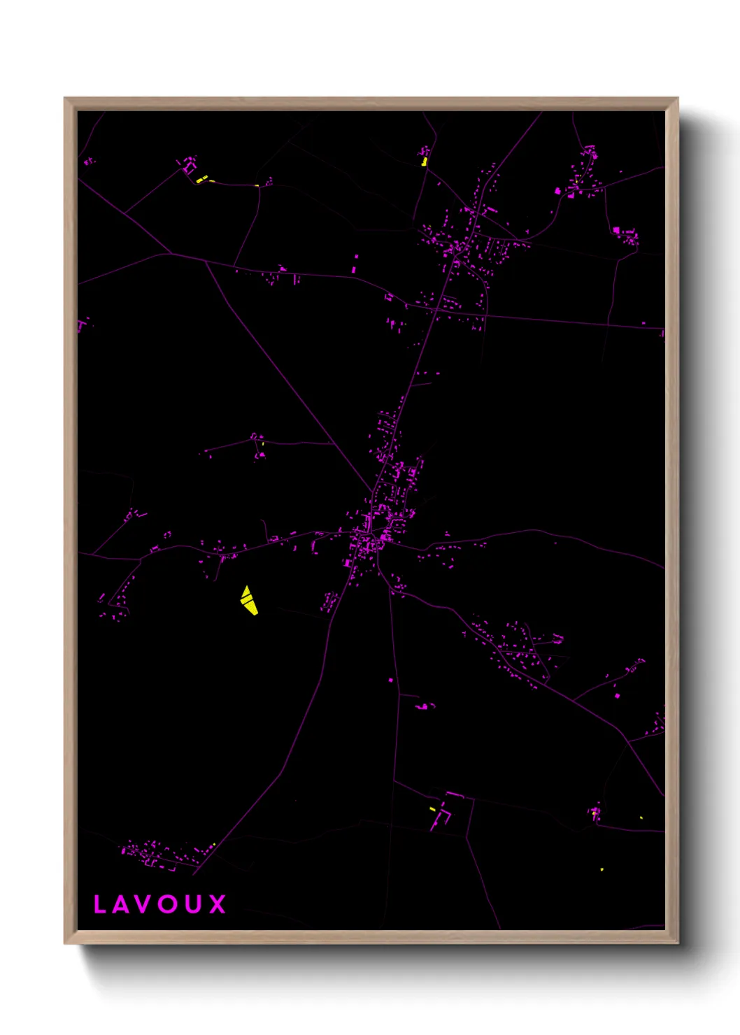 Une affiche de carte sur Lavoux
