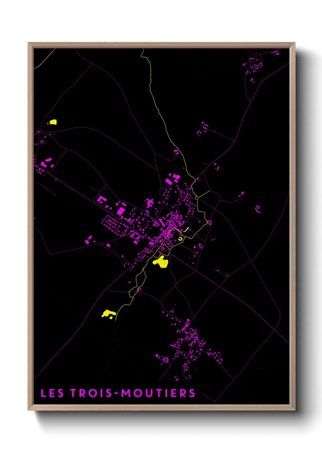 Une affiche de carte sur Les Trois-Moutiers