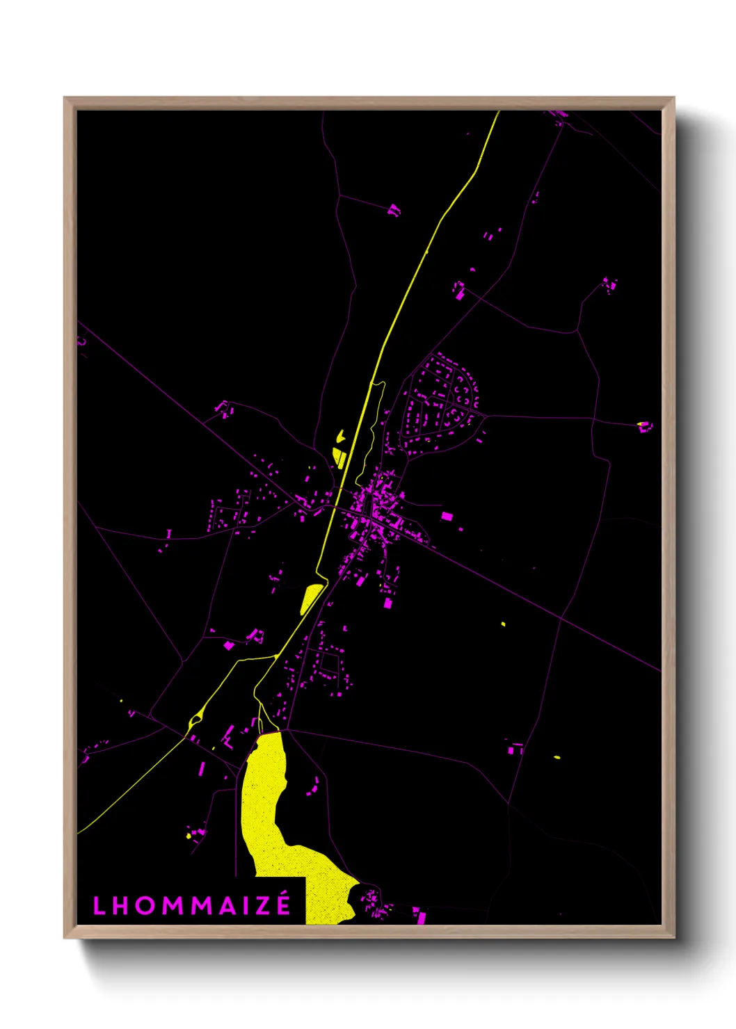 Une affiche de carte sur Lhommaizé