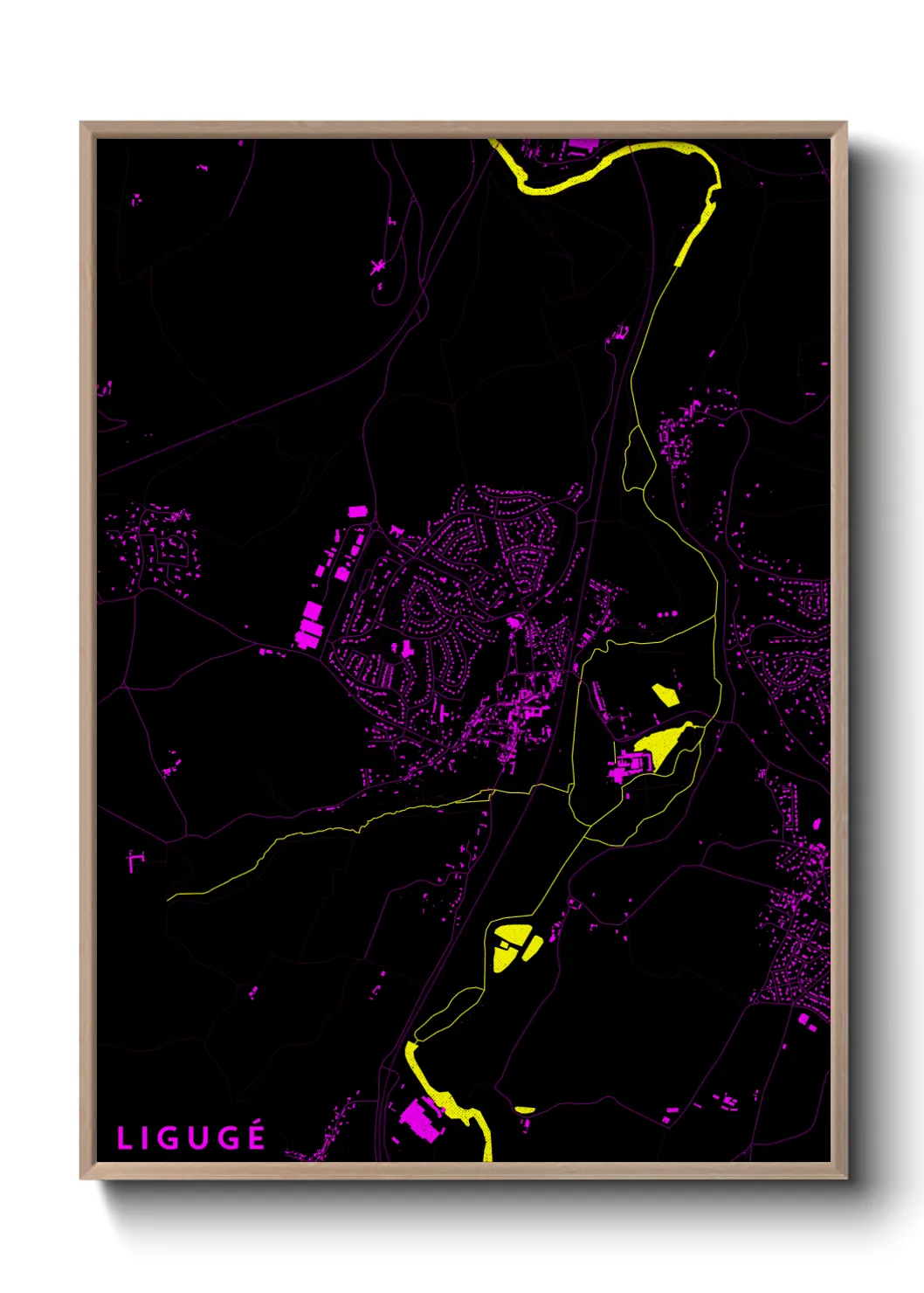Une affiche de carte sur Ligugé