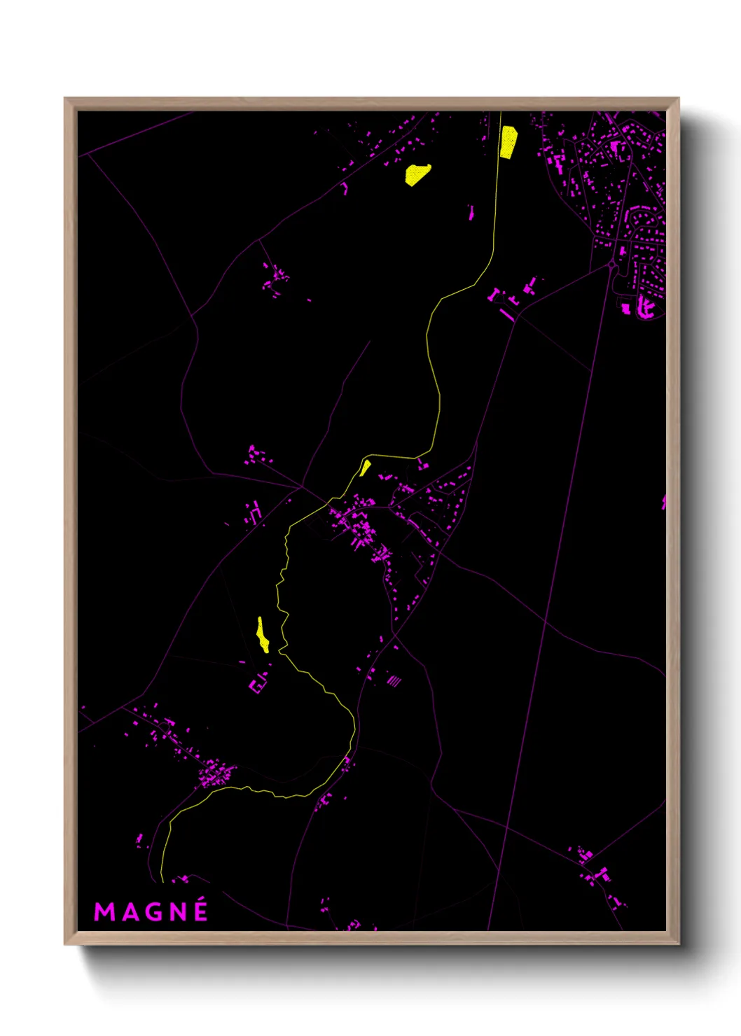 Une affiche de carte sur Magné