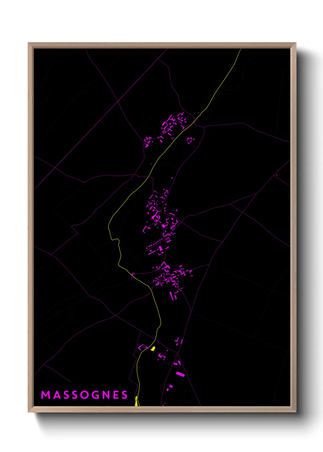Une affiche de carte sur Massognes