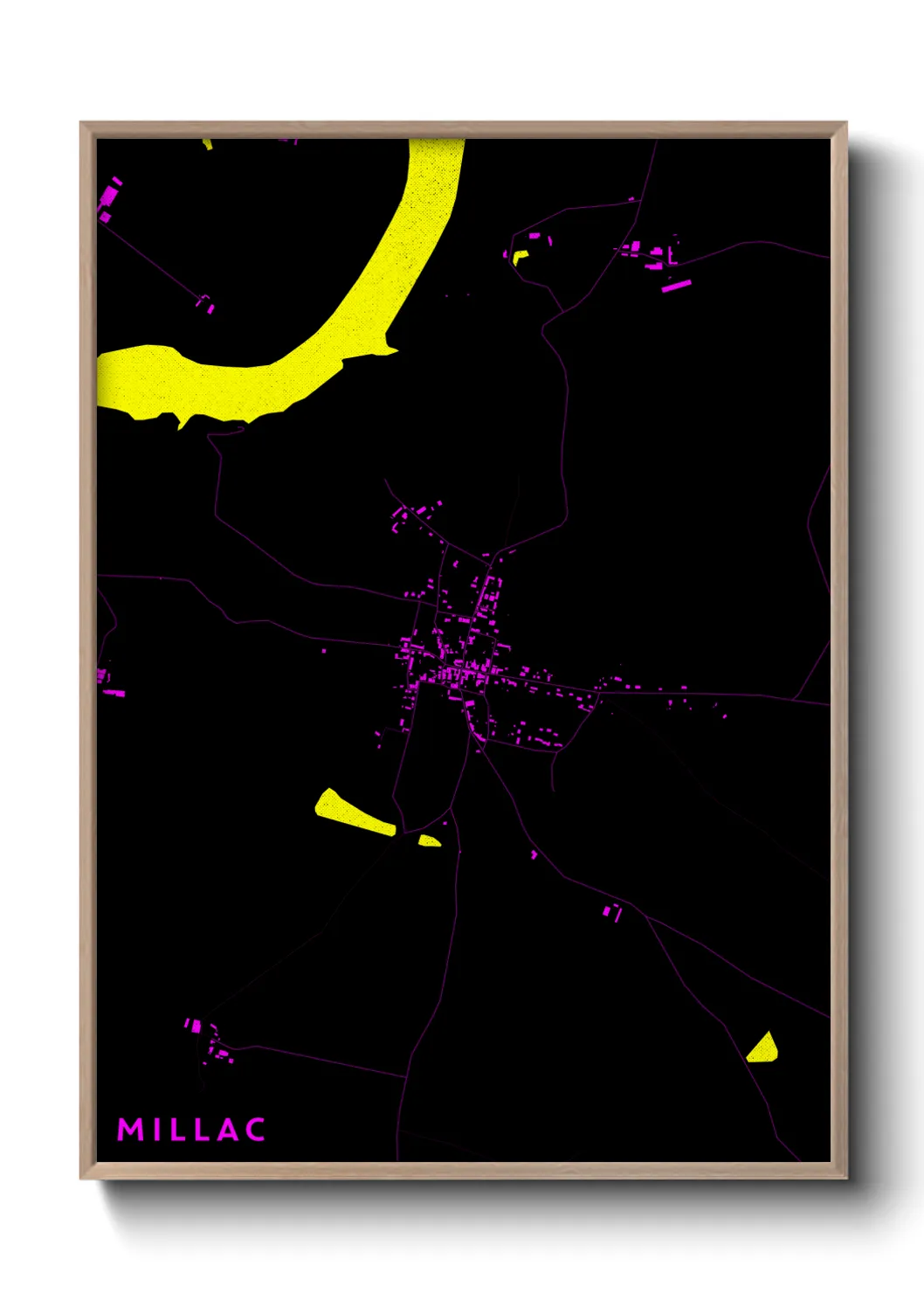 Une affiche de carte sur Millac