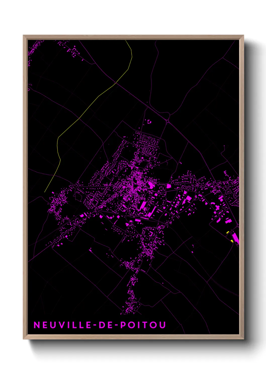 Une affiche de carte sur Neuville-de-Poitou
