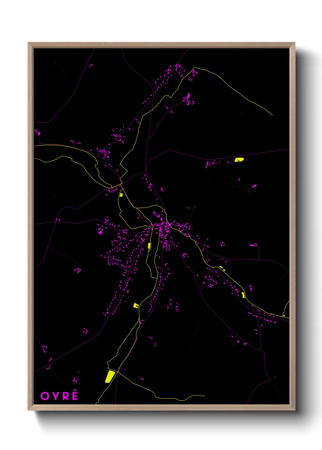 Une affiche de carte sur Oyré