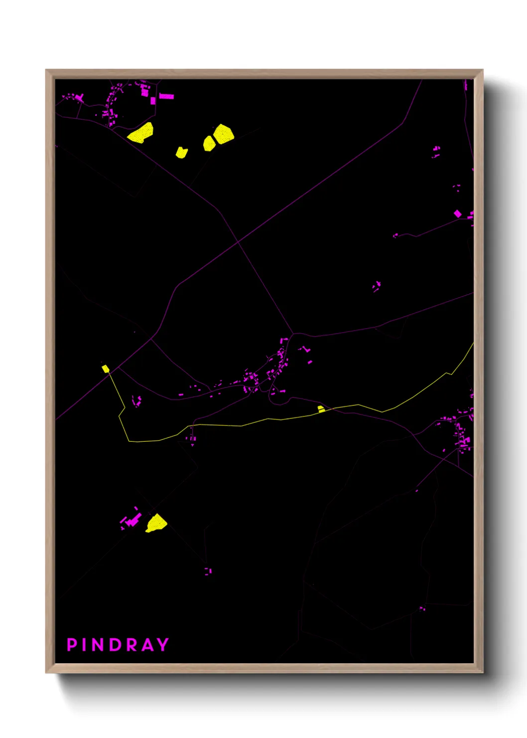 Une affiche de carte sur Pindray