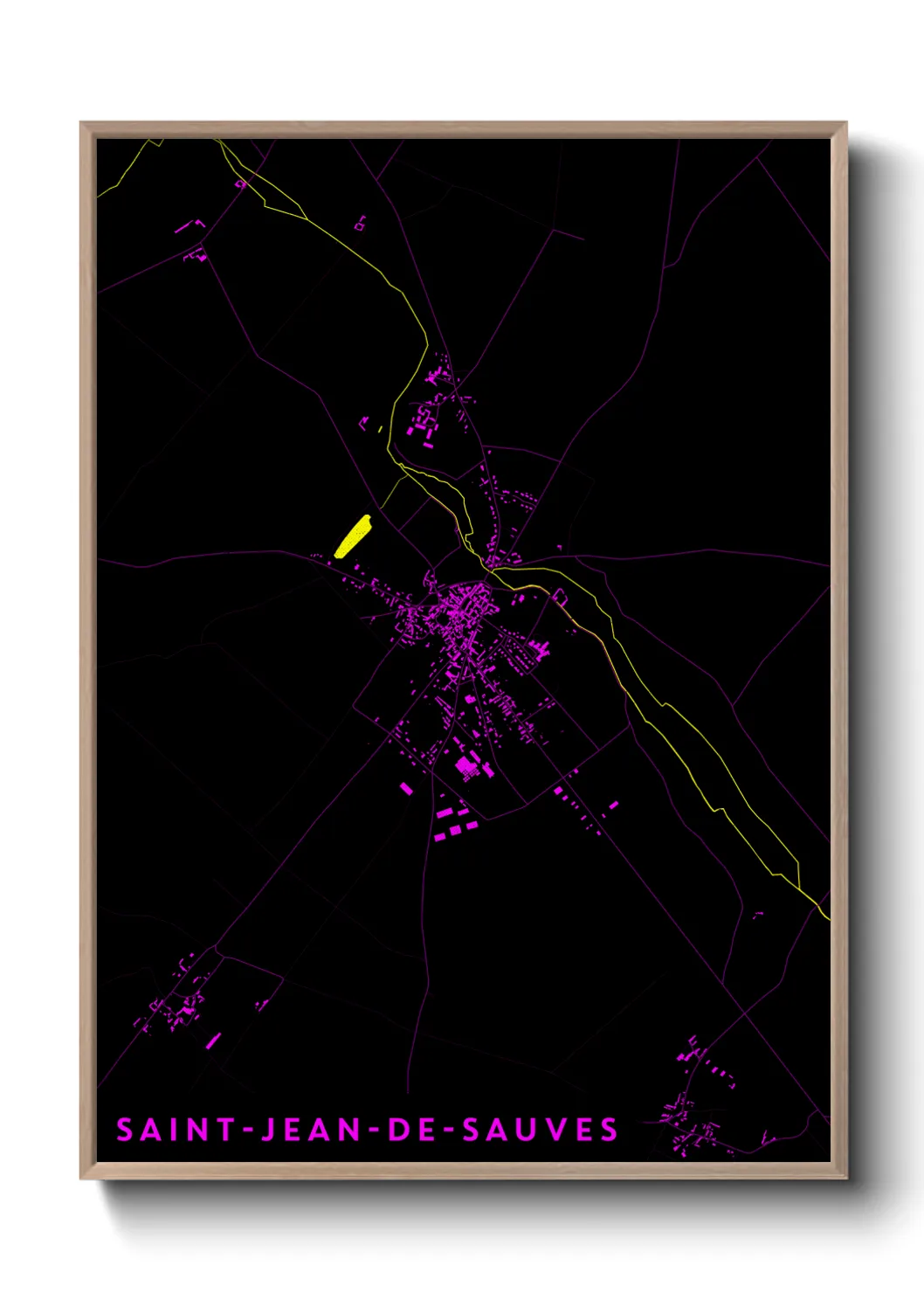 Une affiche de carte sur Saint-Jean-de-Sauves