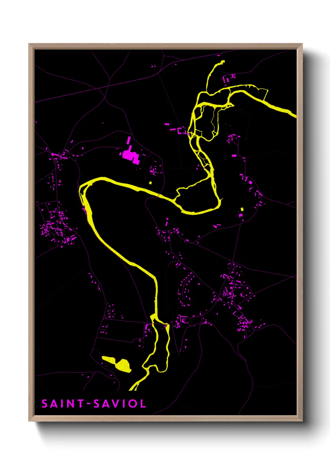 Une affiche de carte sur Saint-Saviol