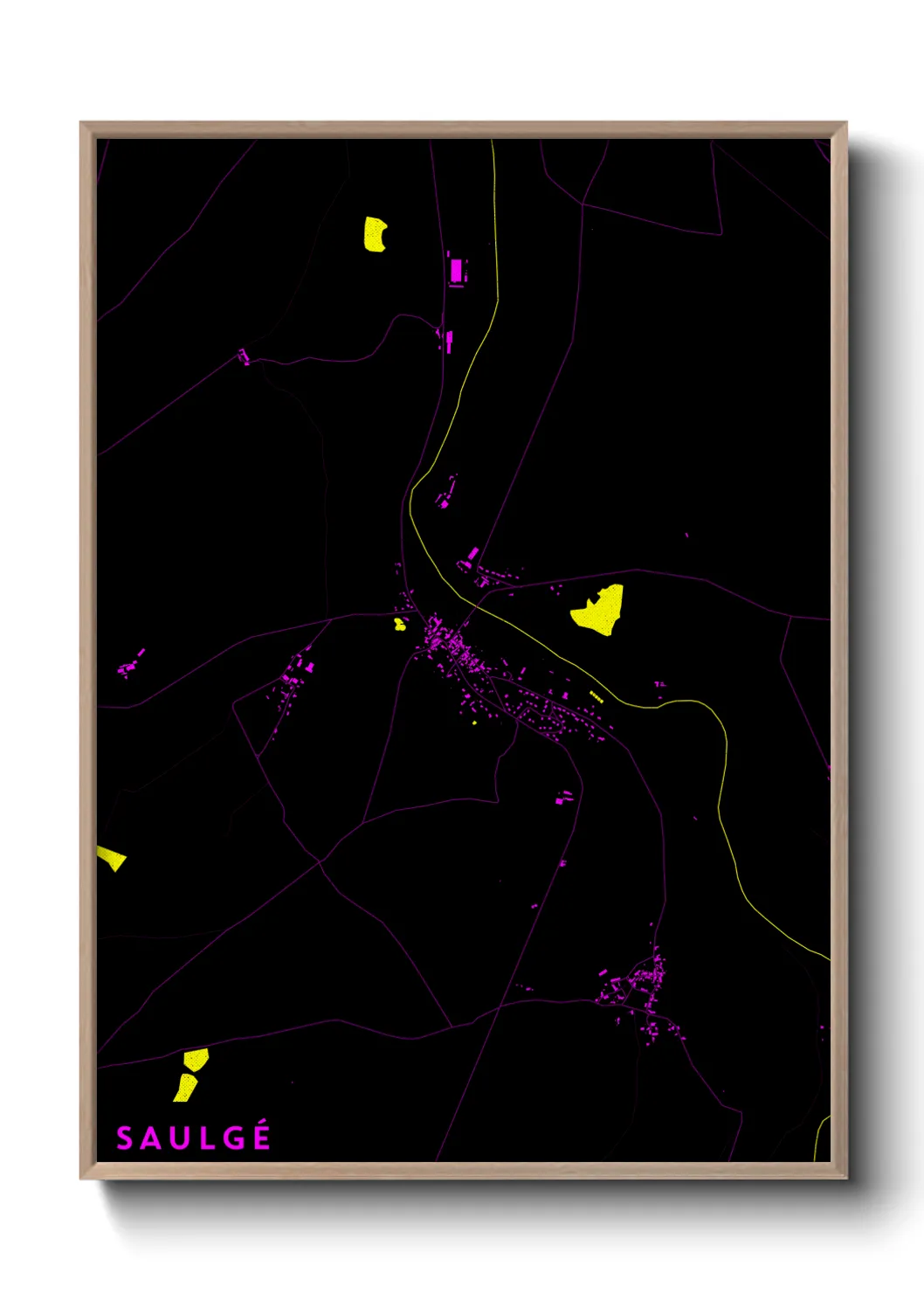 Une affiche de carte sur Saulgé