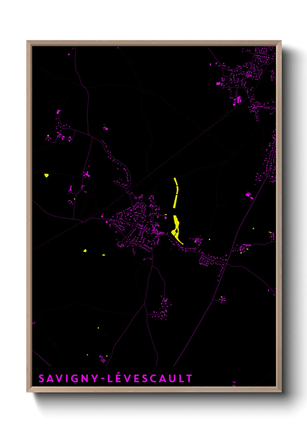 Une affiche de carte sur Savigny-Lévescault
