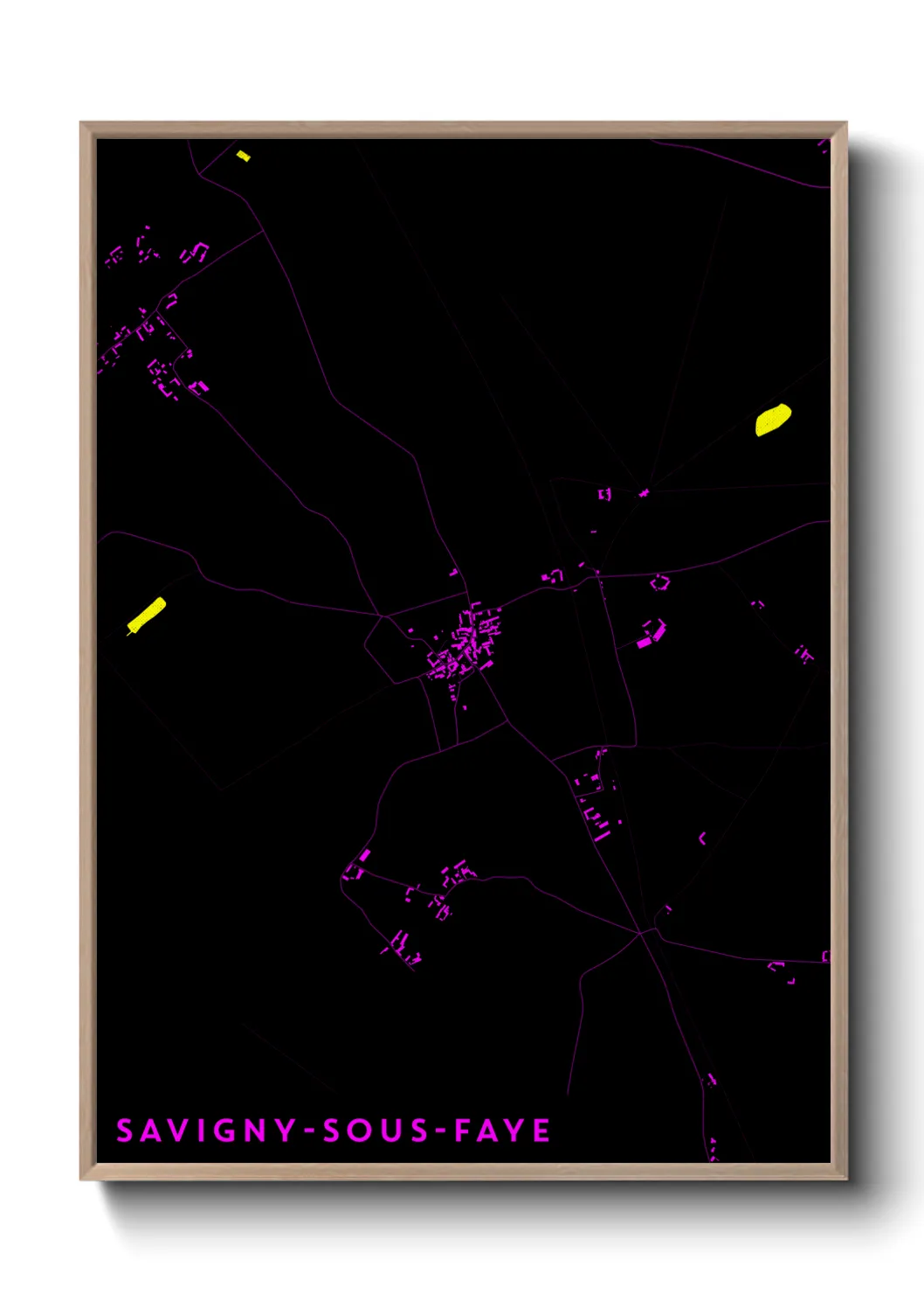 Une affiche de carte sur Savigny-sous-Faye