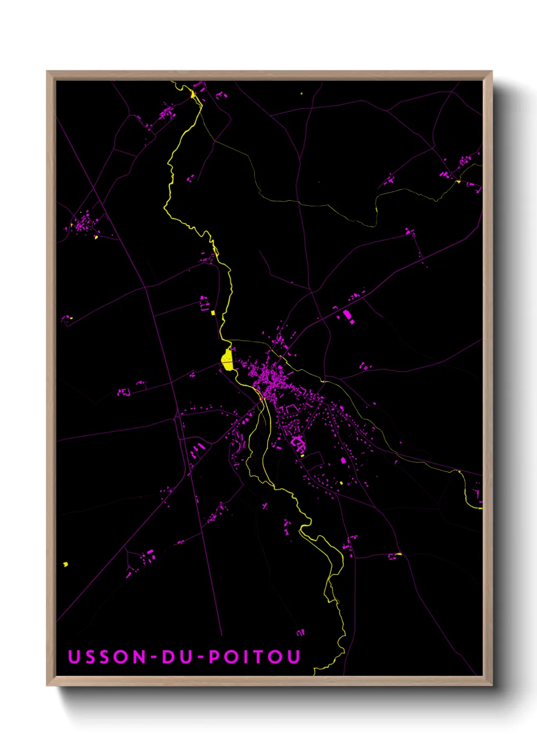 Une affiche de carte sur Usson-du-Poitou