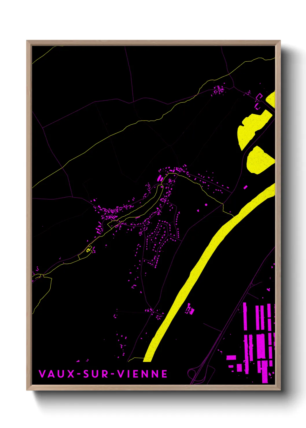 Une affiche de carte sur Vaux-sur-Vienne