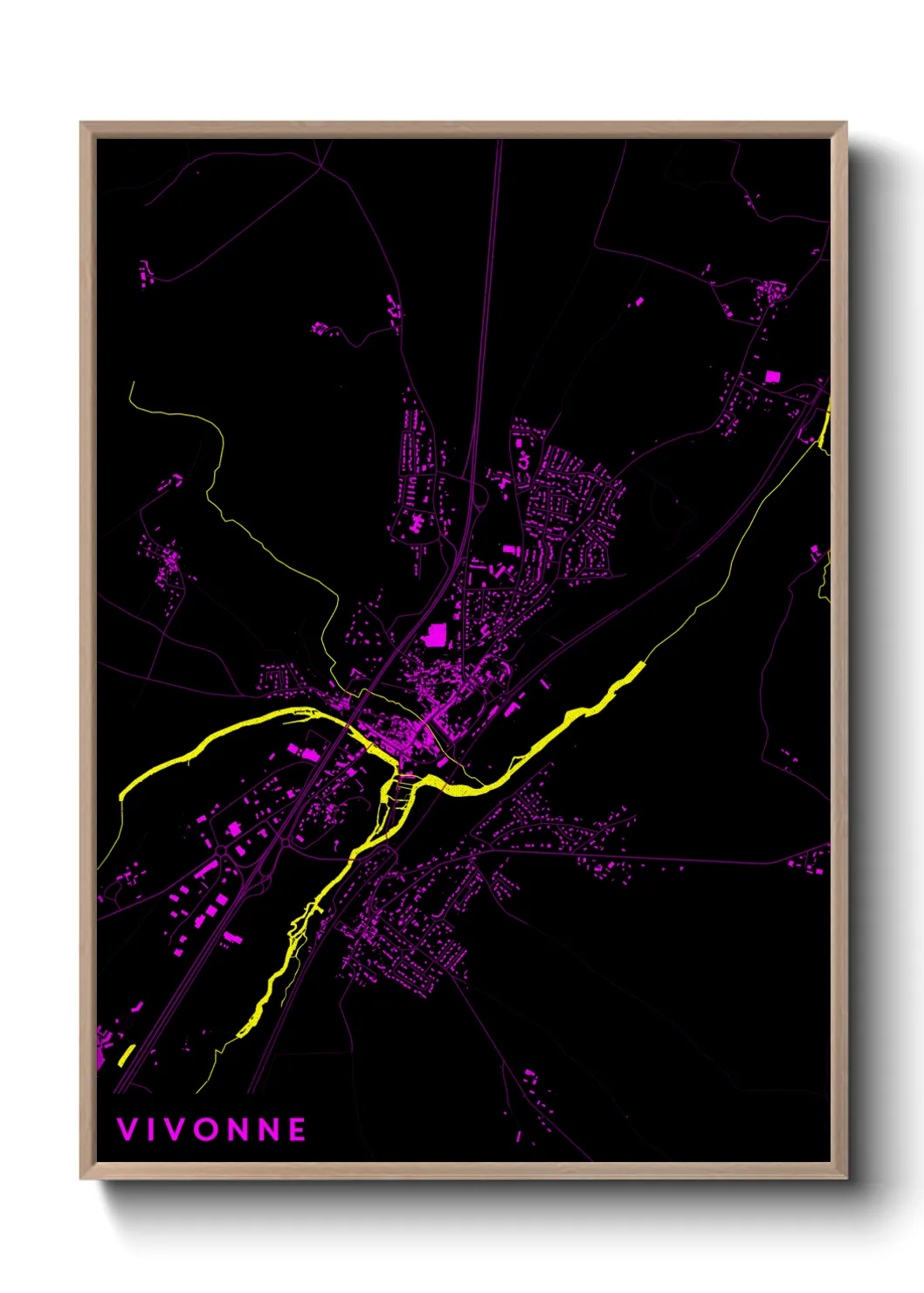 Une affiche de carte sur Vivonne