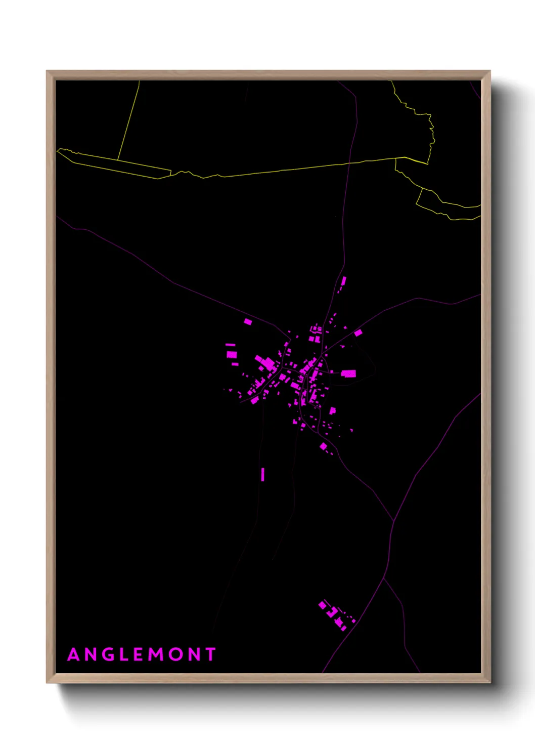 Une affiche de carte sur Anglemont