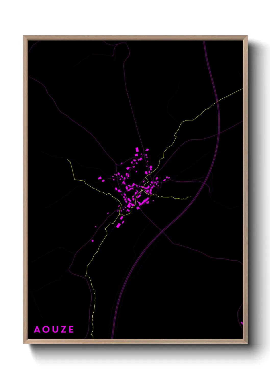 Une affiche de carte sur Aouze