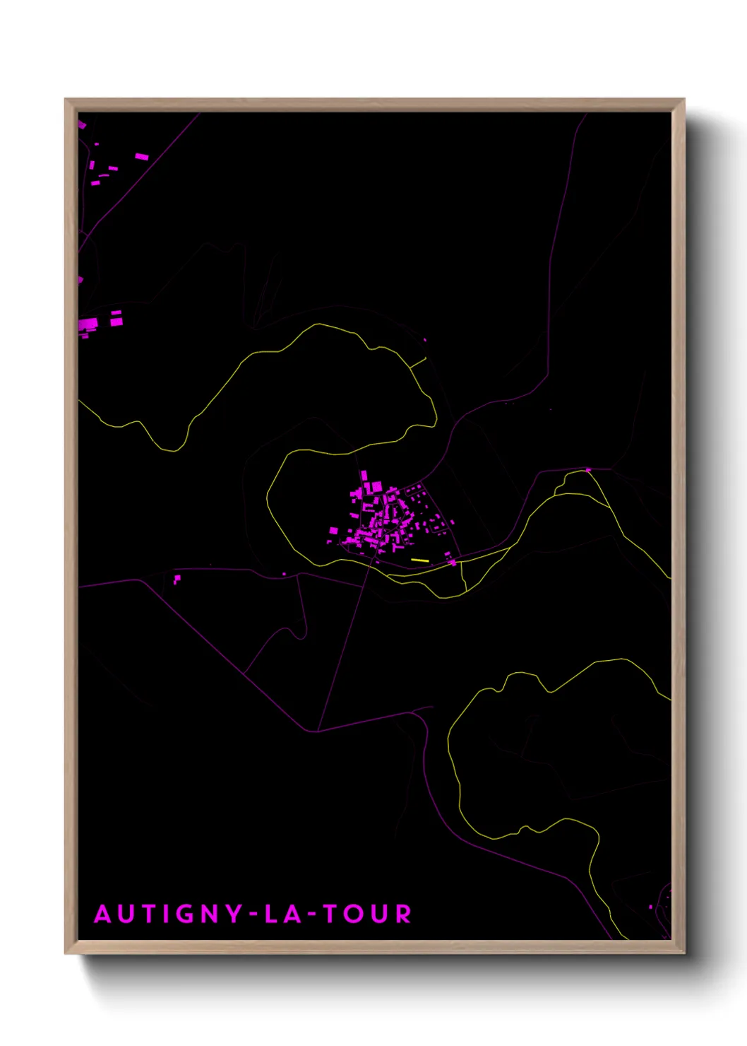Une affiche de carte sur Autigny-la-Tour