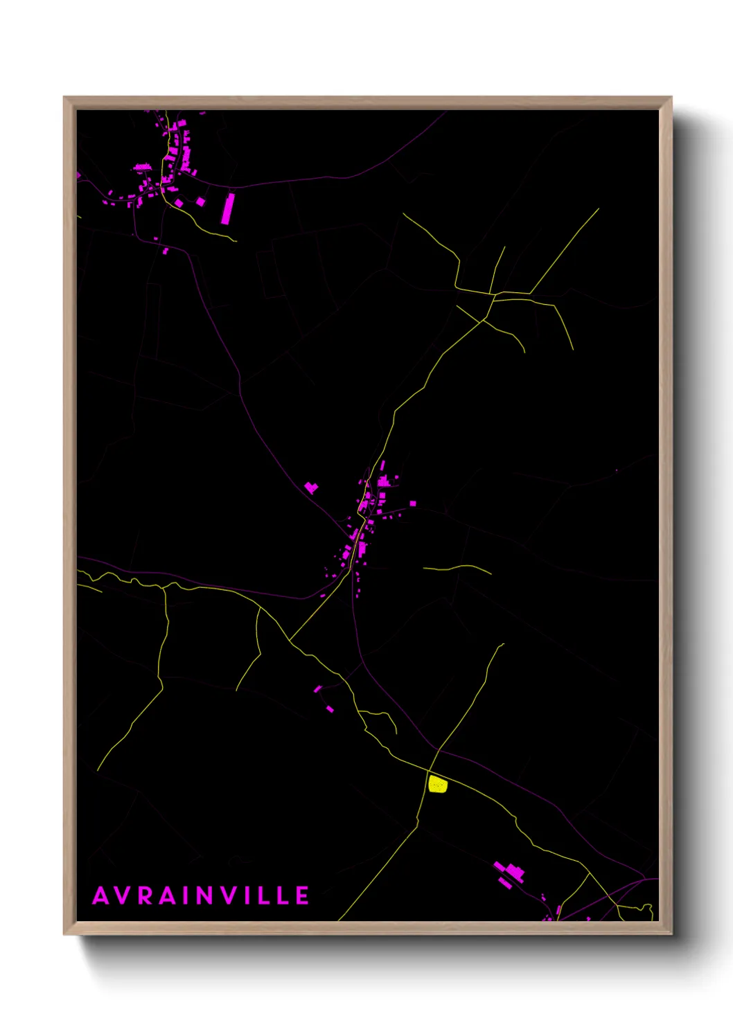 Une affiche de carte sur Avrainville