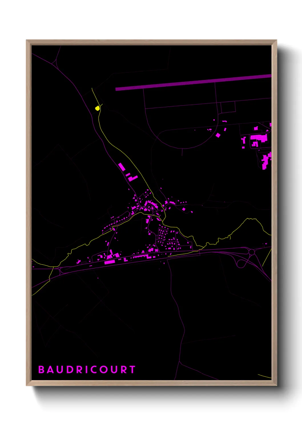 Une affiche de carte sur Baudricourt