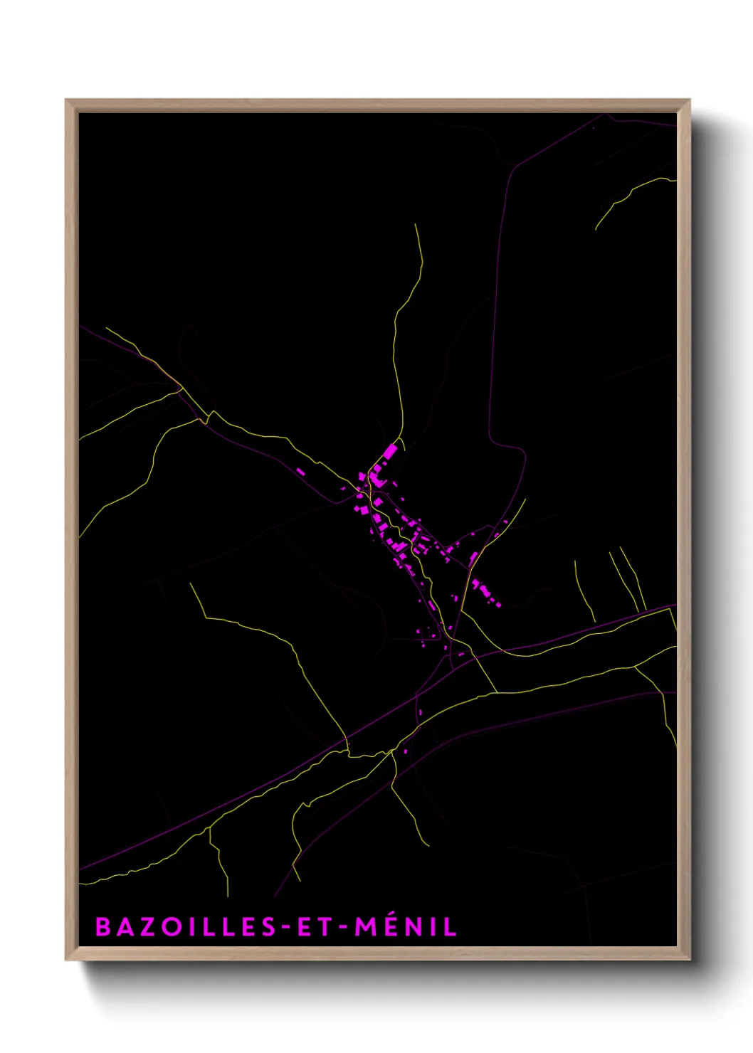 Une affiche de carte sur Bazoilles-et-Ménil