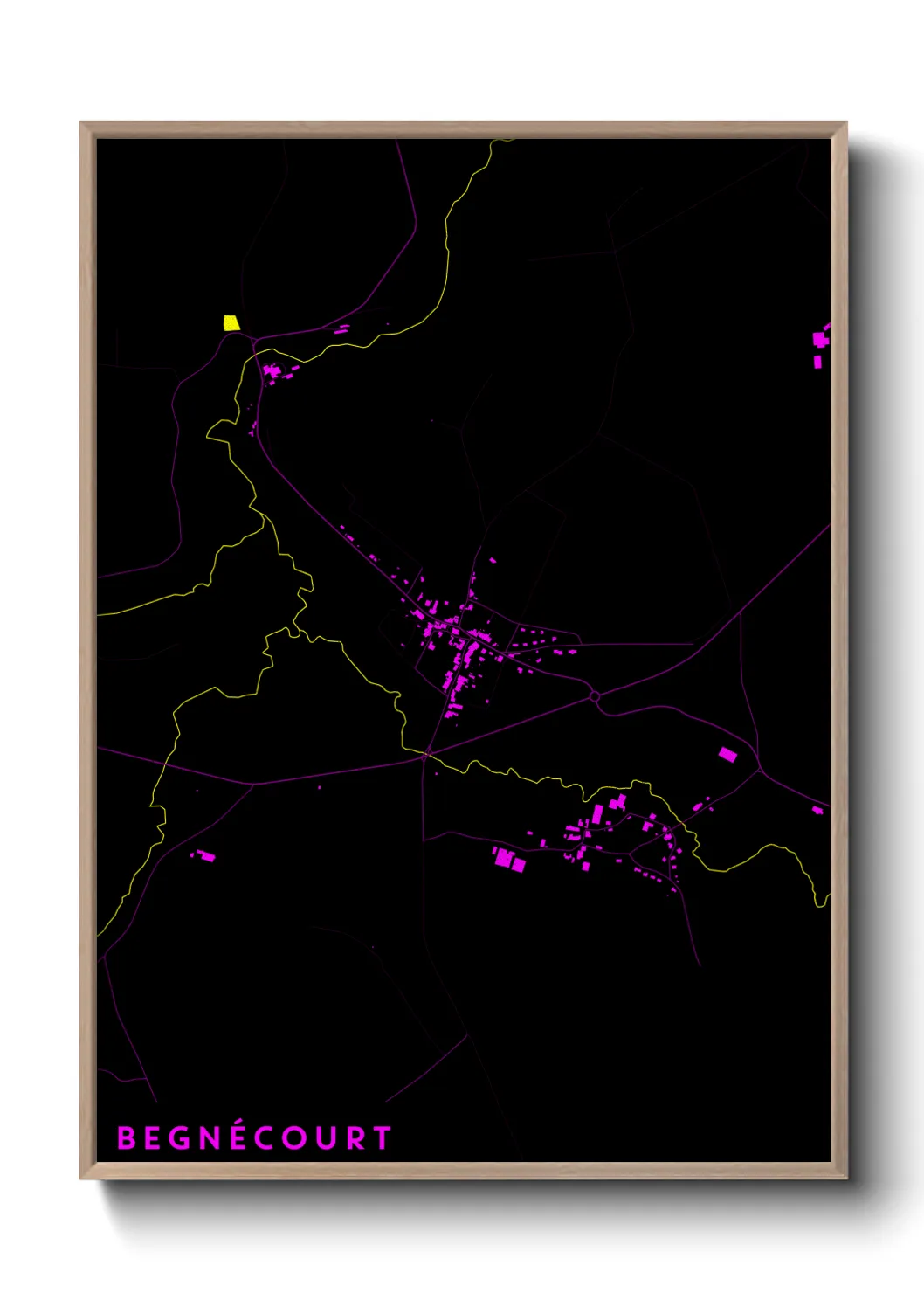Une affiche de carte sur Begnécourt