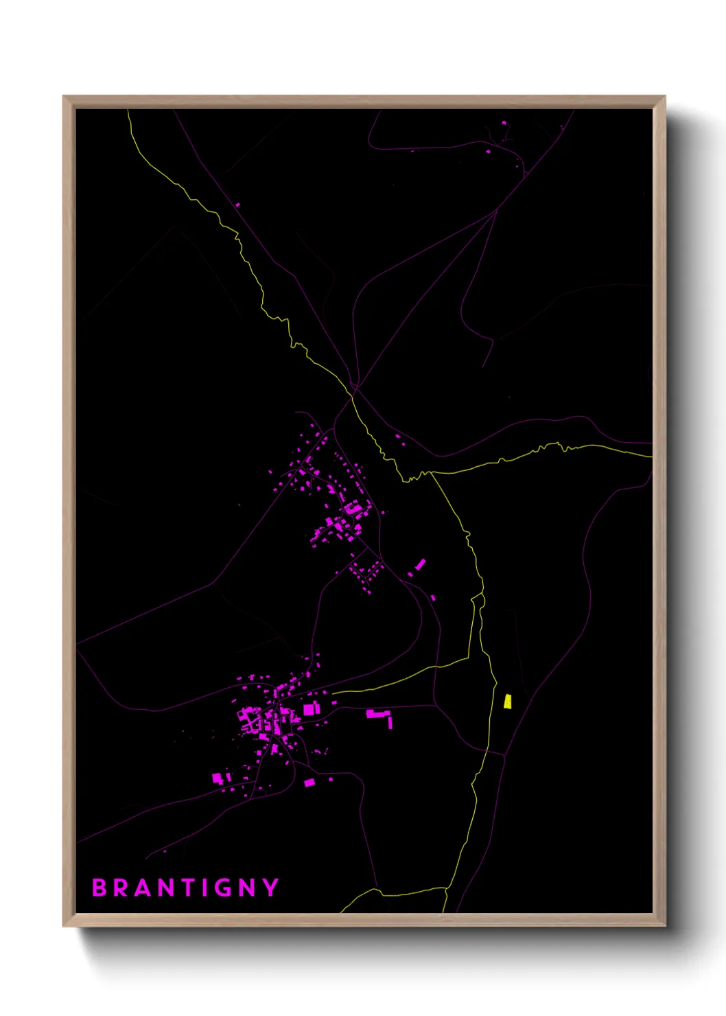 Une affiche de carte sur Brantigny