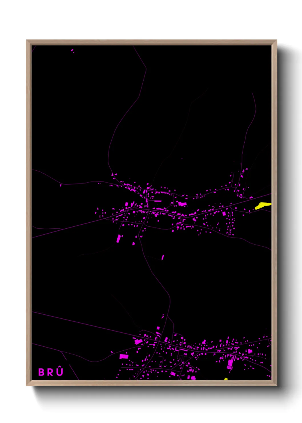 Une affiche de carte sur Brû