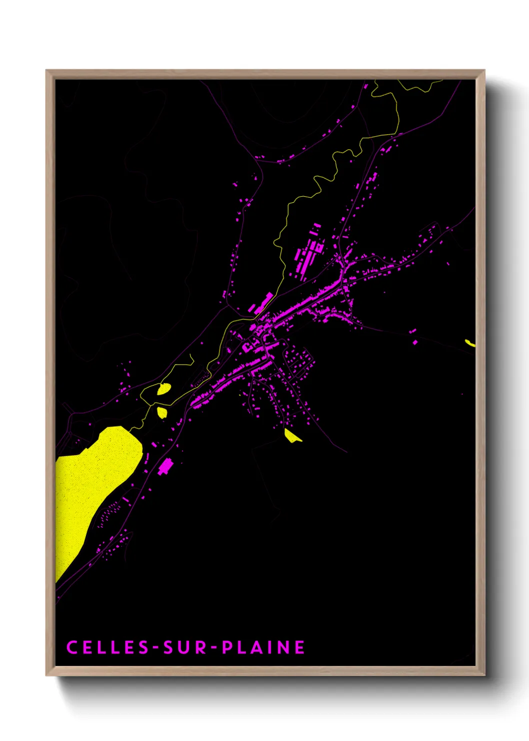 Une affiche de carte sur Celles-sur-Plaine