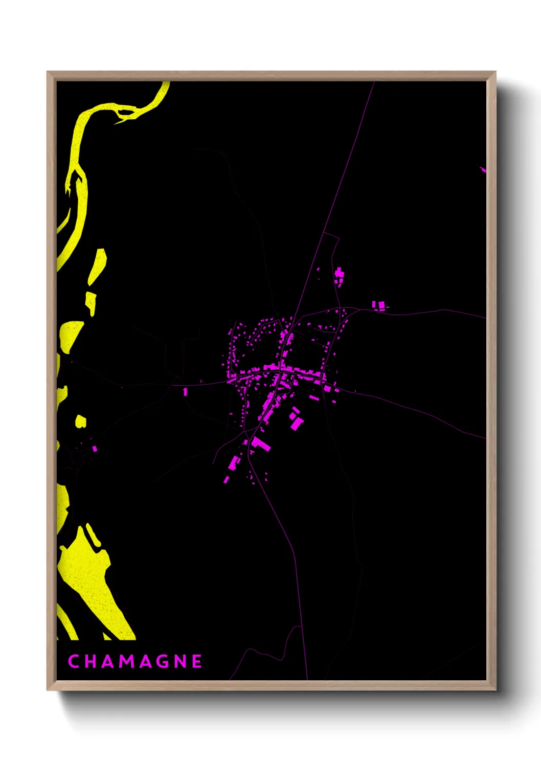 Une affiche de carte sur Chamagne