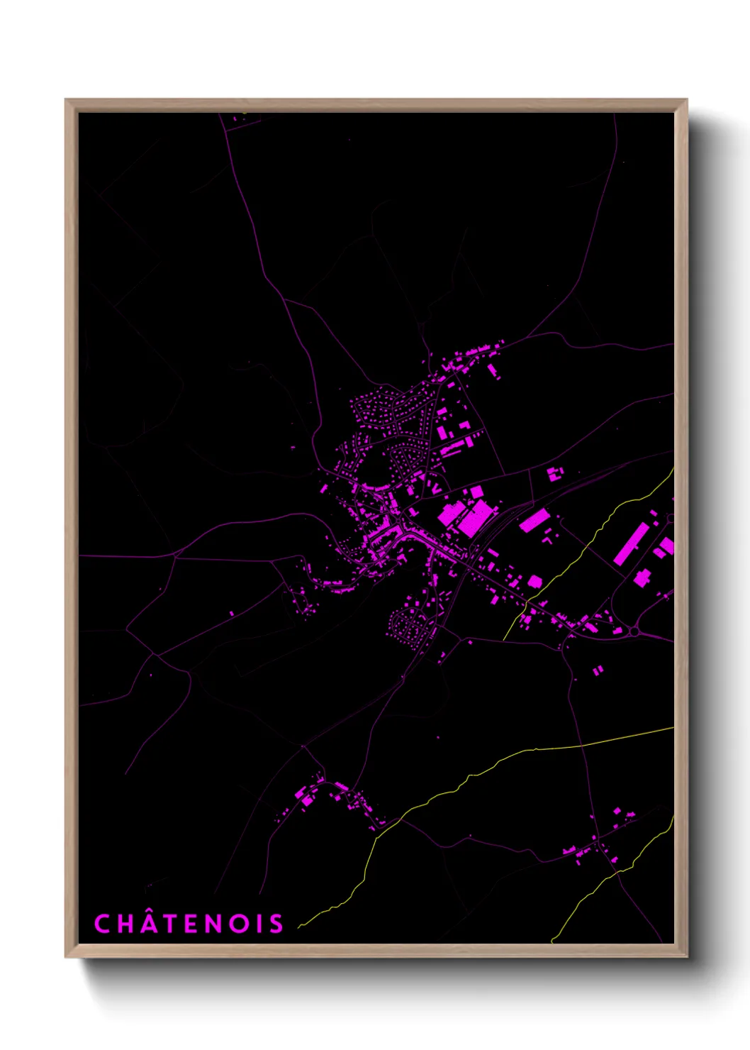 Une affiche de carte sur Châtenois
