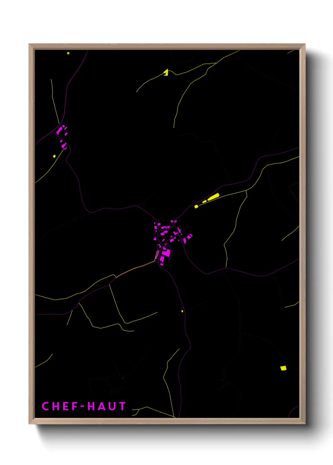 Une affiche de carte sur Chef-Haut