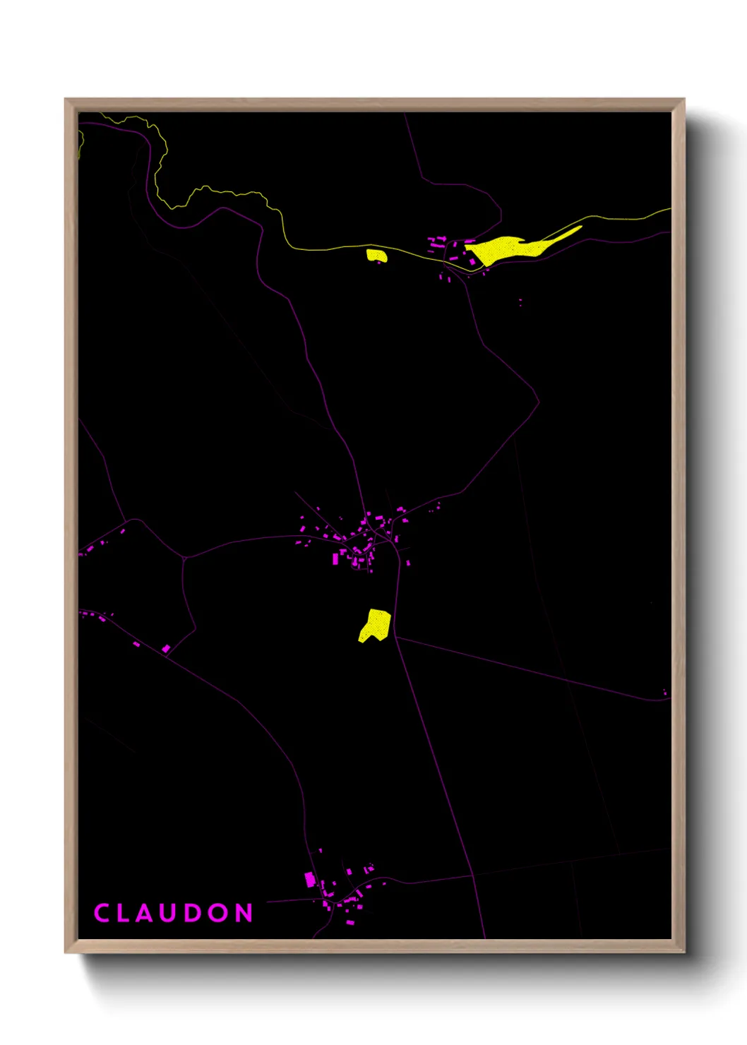 Une affiche de carte sur Claudon