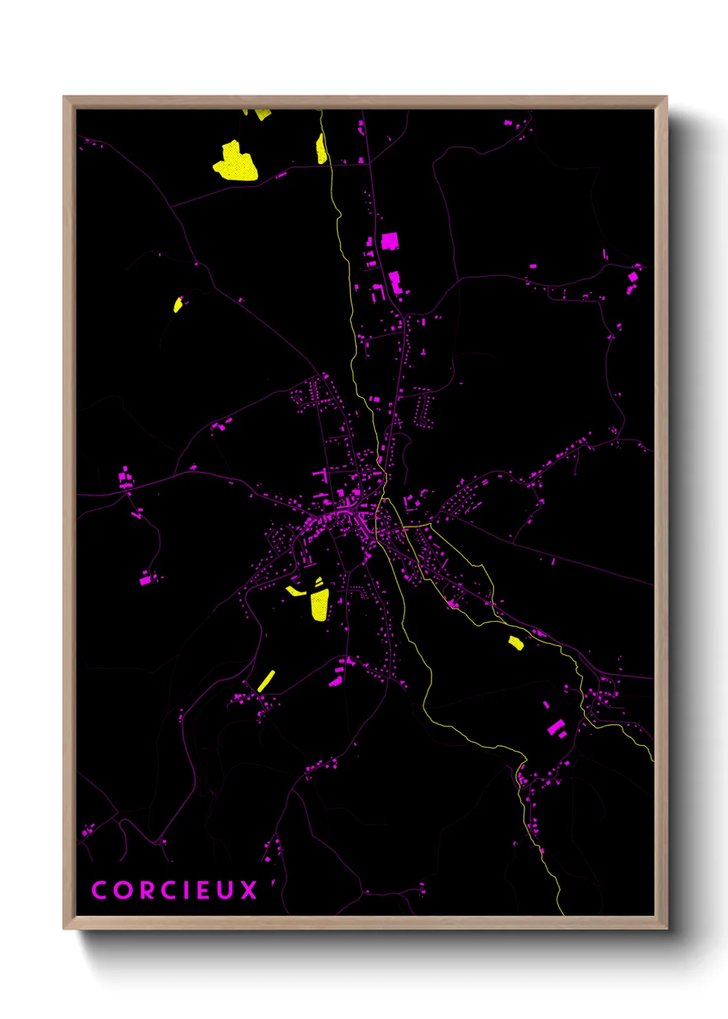 Une affiche de carte sur Corcieux