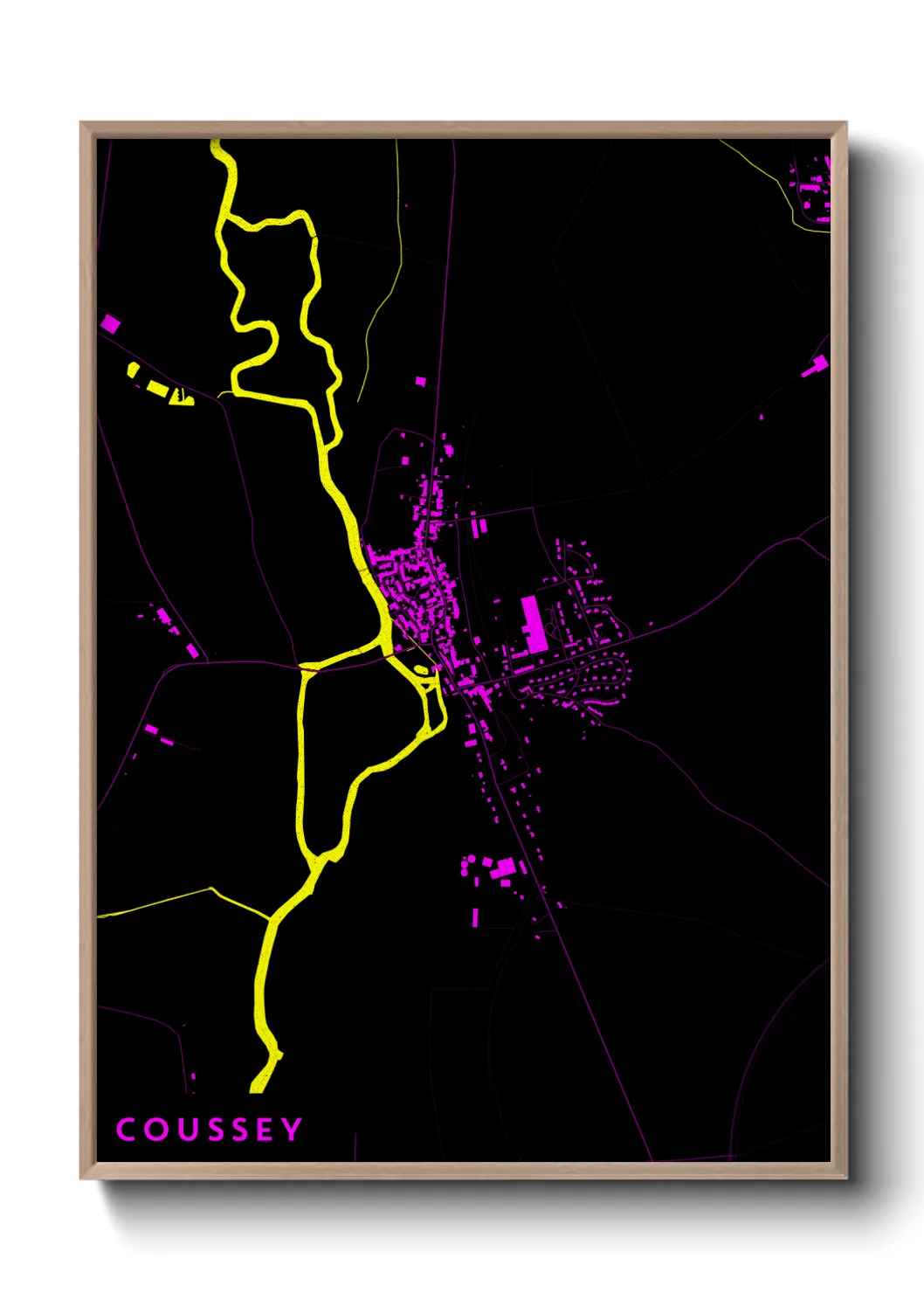 Une affiche de carte sur Coussey