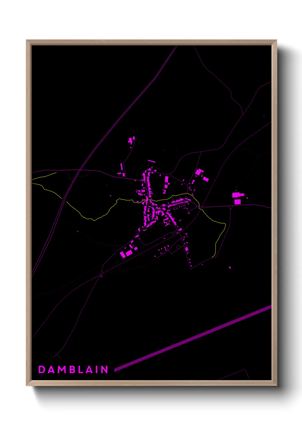 Une affiche de carte sur Damblain