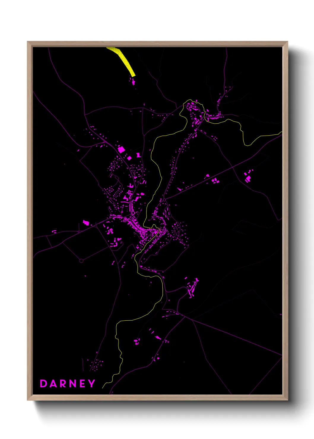 Une affiche de carte sur Darney