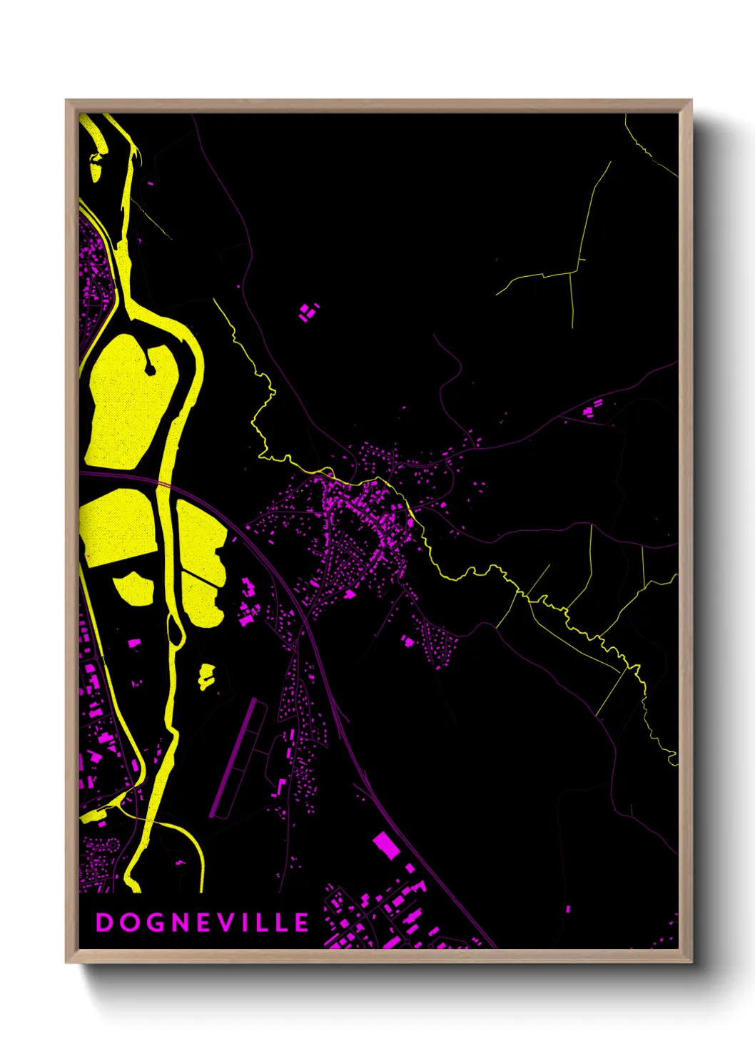 Une affiche de carte sur Dogneville