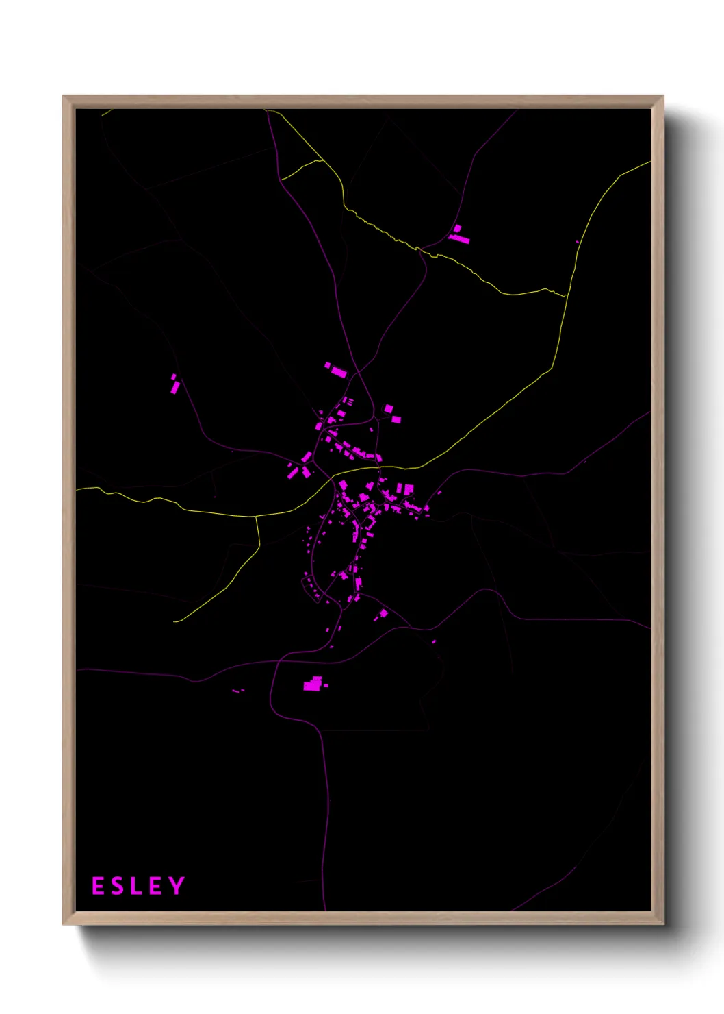 Une affiche de carte sur Esley