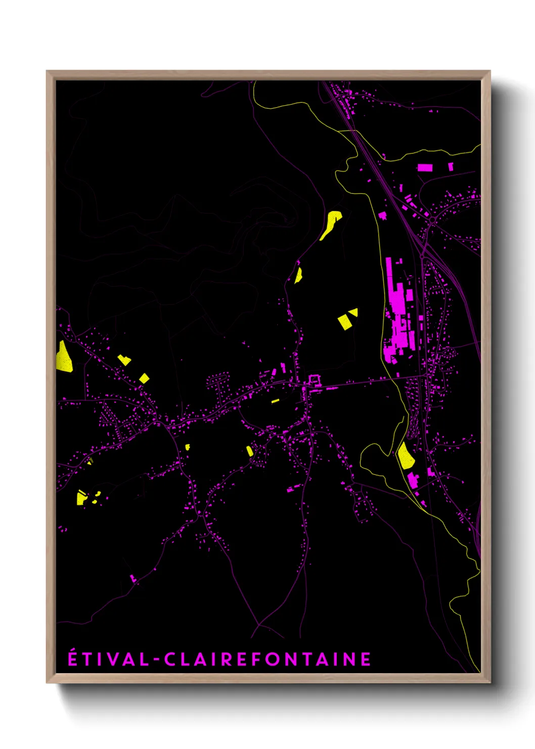 Une affiche de carte sur Étival-Clairefontaine