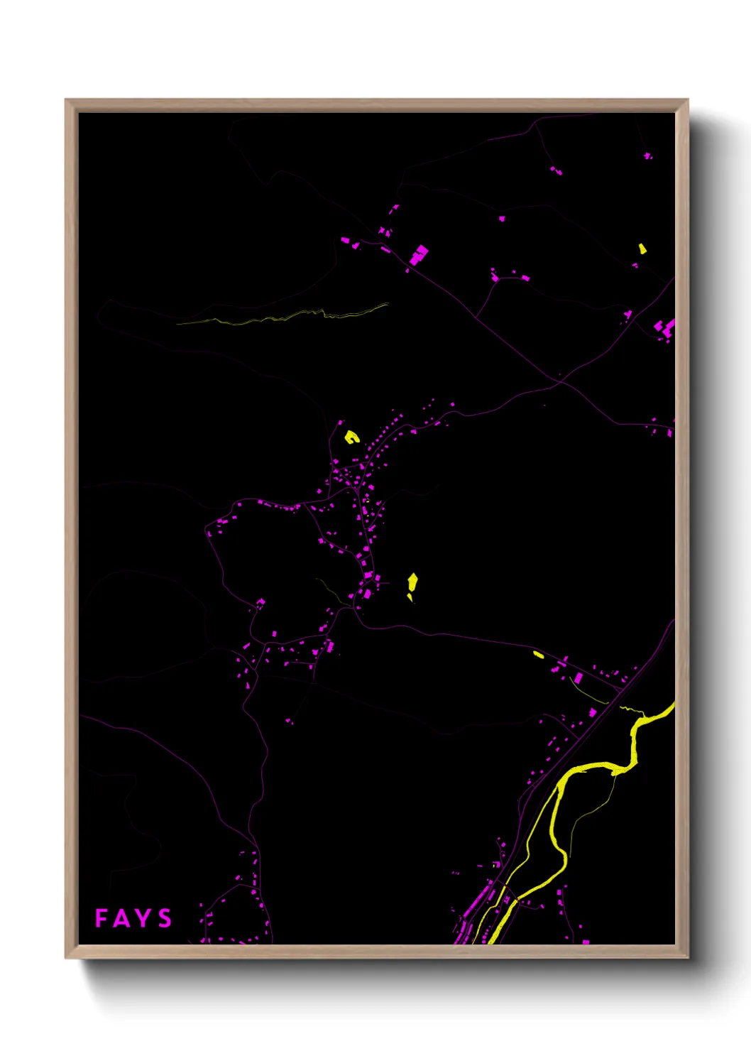 Une affiche de carte sur Fays