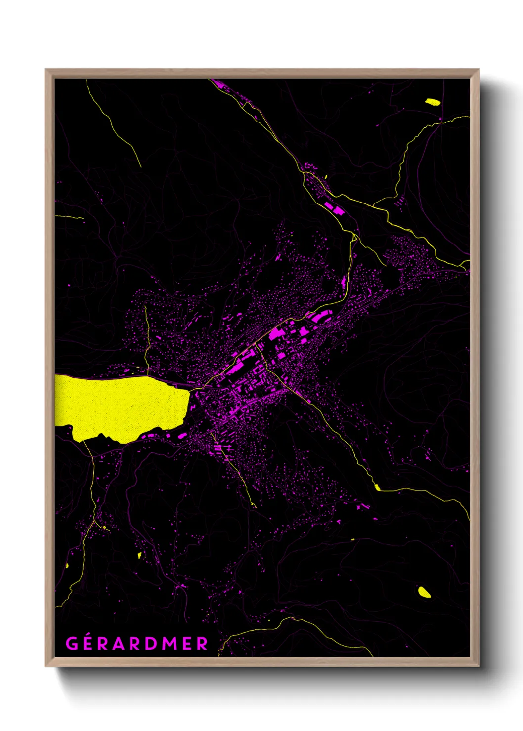 Une affiche de carte sur Gérardmer