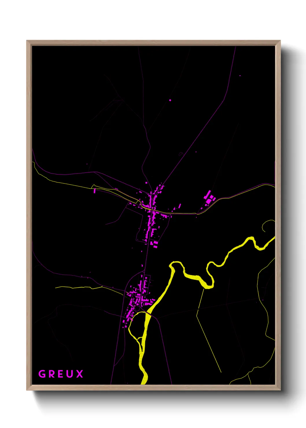 Une affiche de carte sur Greux