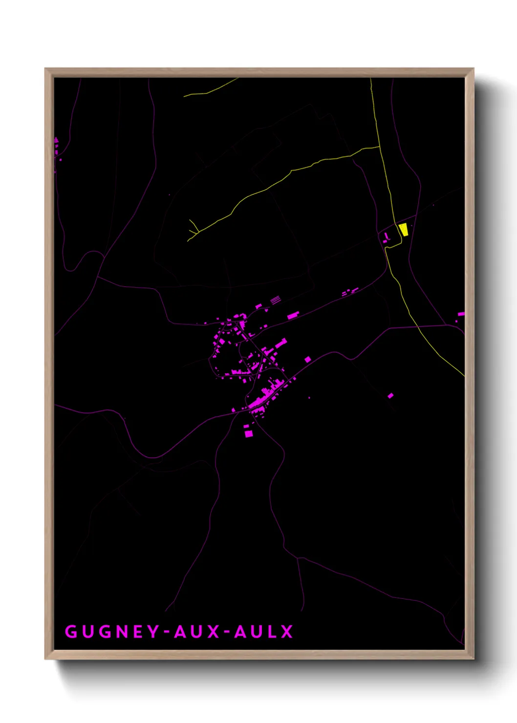 Une affiche de carte sur Gugney-aux-Aulx