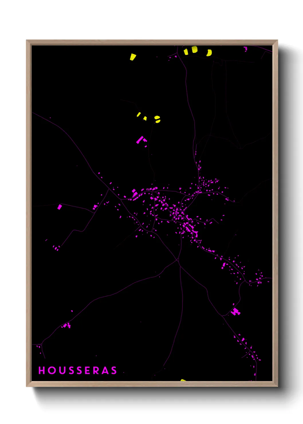 Une affiche de carte sur Housseras