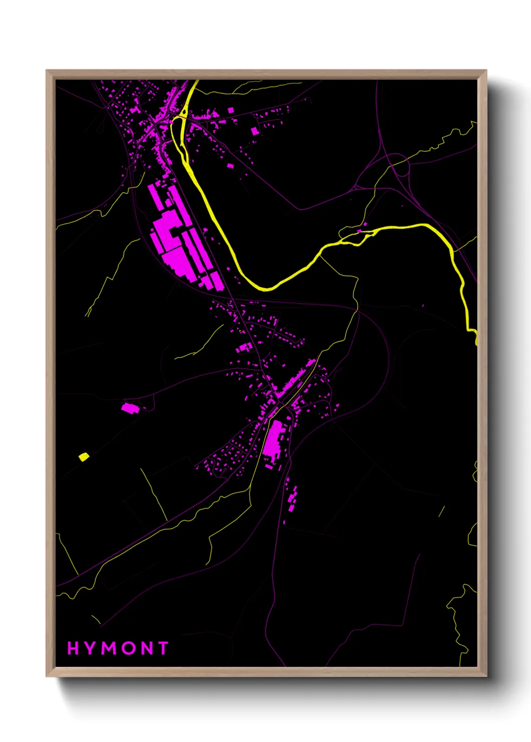 Une affiche de carte sur Hymont
