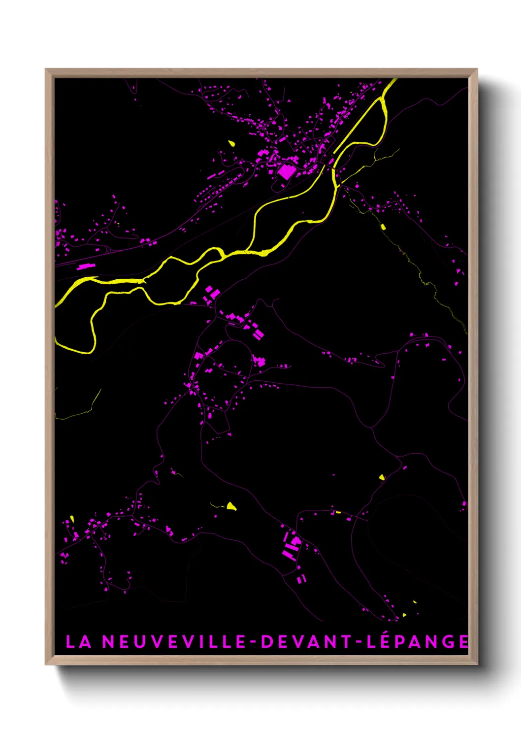Une affiche de carte sur La Neuveville-devant-Lépanges